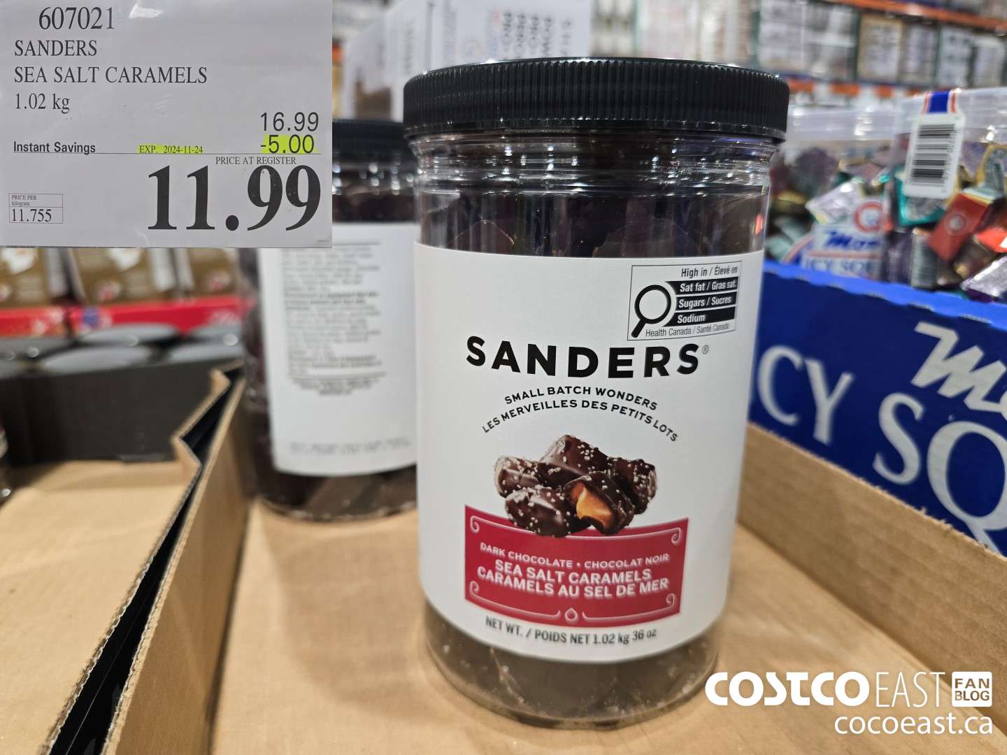 607021 SANDERS SEA SALT CARAMELS 1.02KG ($5.00 INSTANT SAVINGS EXPIRES ON 2024-11-24) $11.99