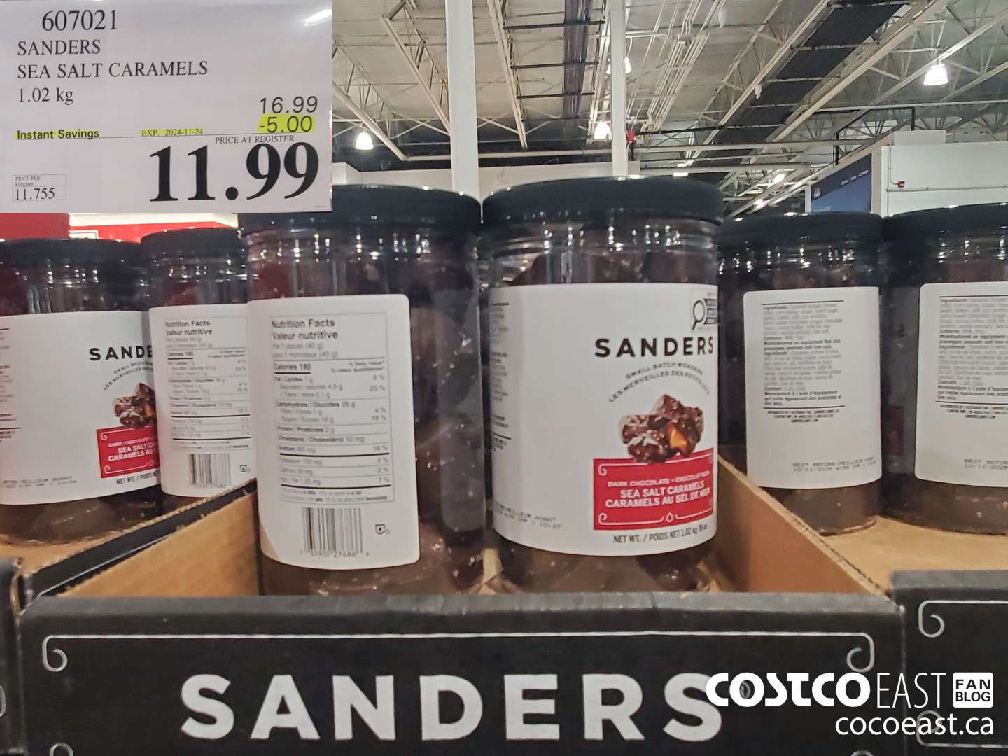 607021 SANDERS SEA SALT CARAMELS 1.02KG ($5.00 INSTANT SAVINGS EXPIRES ON 2024-11-24) $11.99
