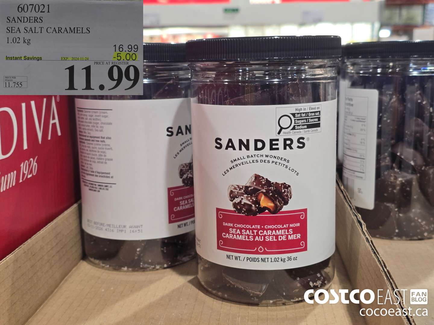 607021 SANDERS SEA SALT CARAMELS 1.02KG ($5.00 INSTANT SAVINGS EXPIRES ON 2024-11-24) $11.99
