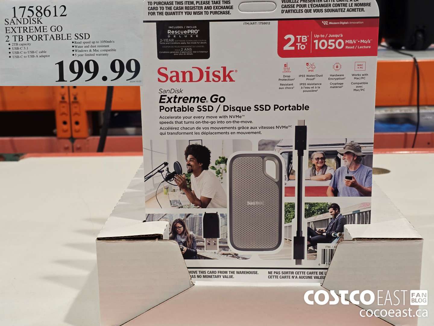 1758612 SANDISK EXTREME GO 2 TB PORTABLE SSD $199.99