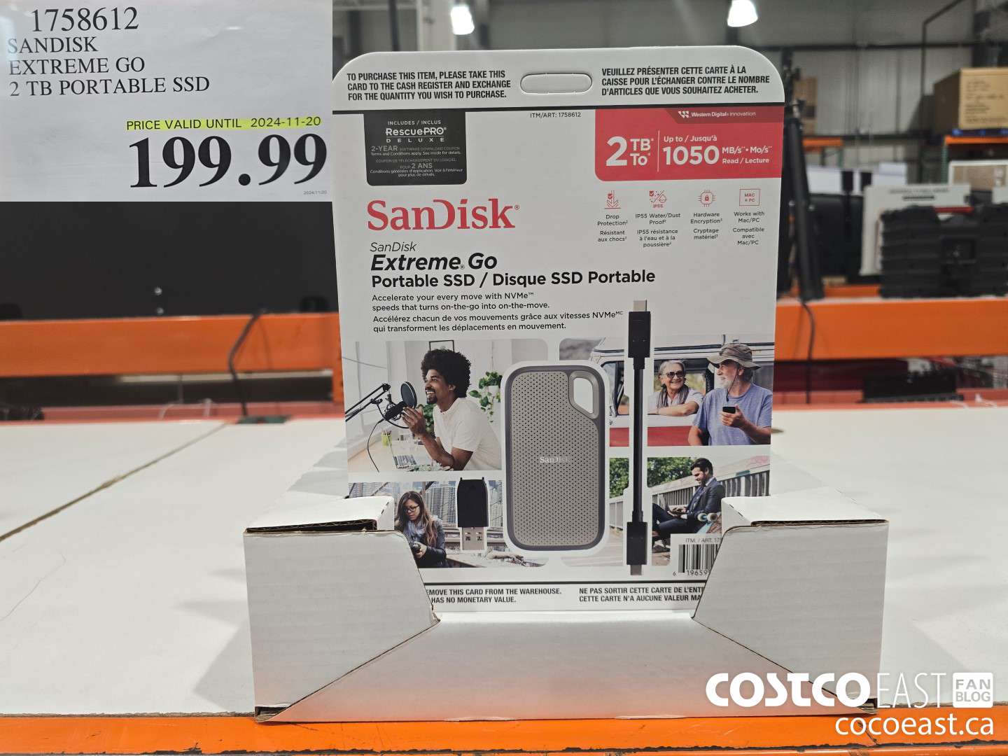 1758612 SANDISK EXTREME GO 2 TB PORTABLE SSD $199.99