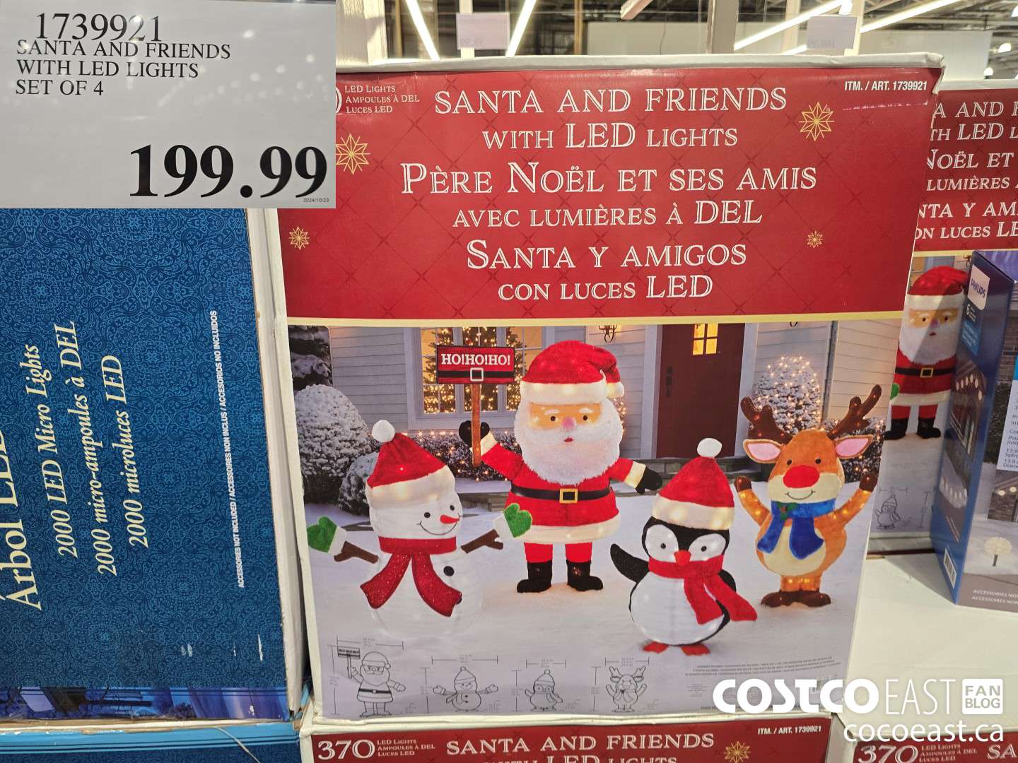 1739941 SANTA AND FRIENDS WITH LED LIGHTS SET OF 4 $199.99