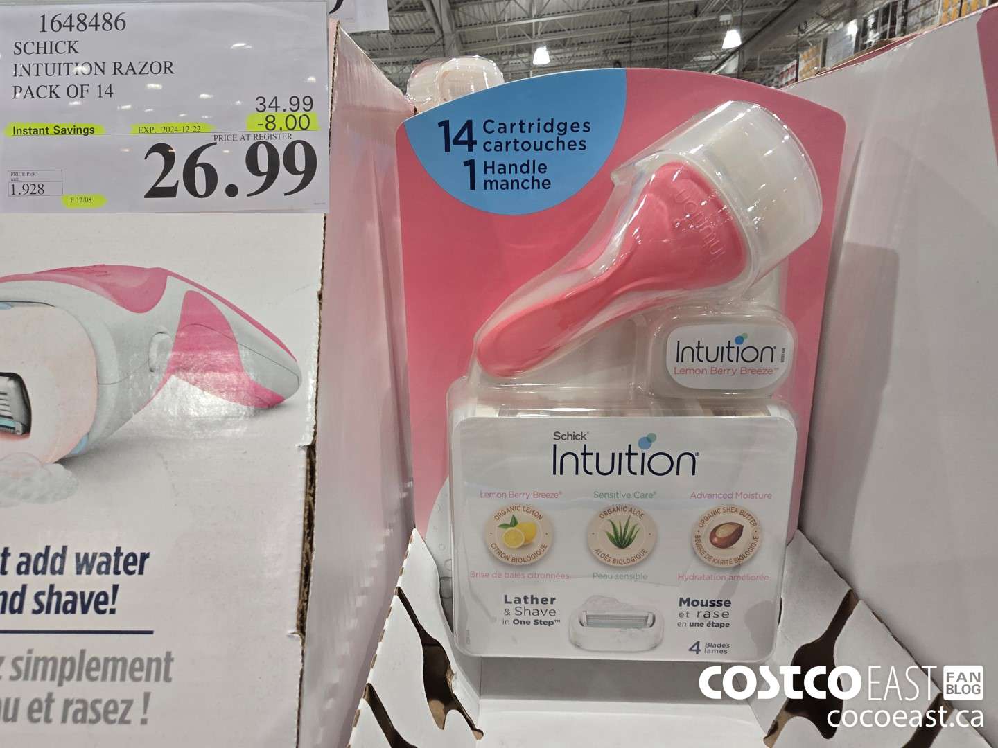 1648486 SCHICK INTUITION RAZOR PACK OF 14 ($8.00 INSTANT SAVINGS EXPIRES ON 2024-12-22) $26.99