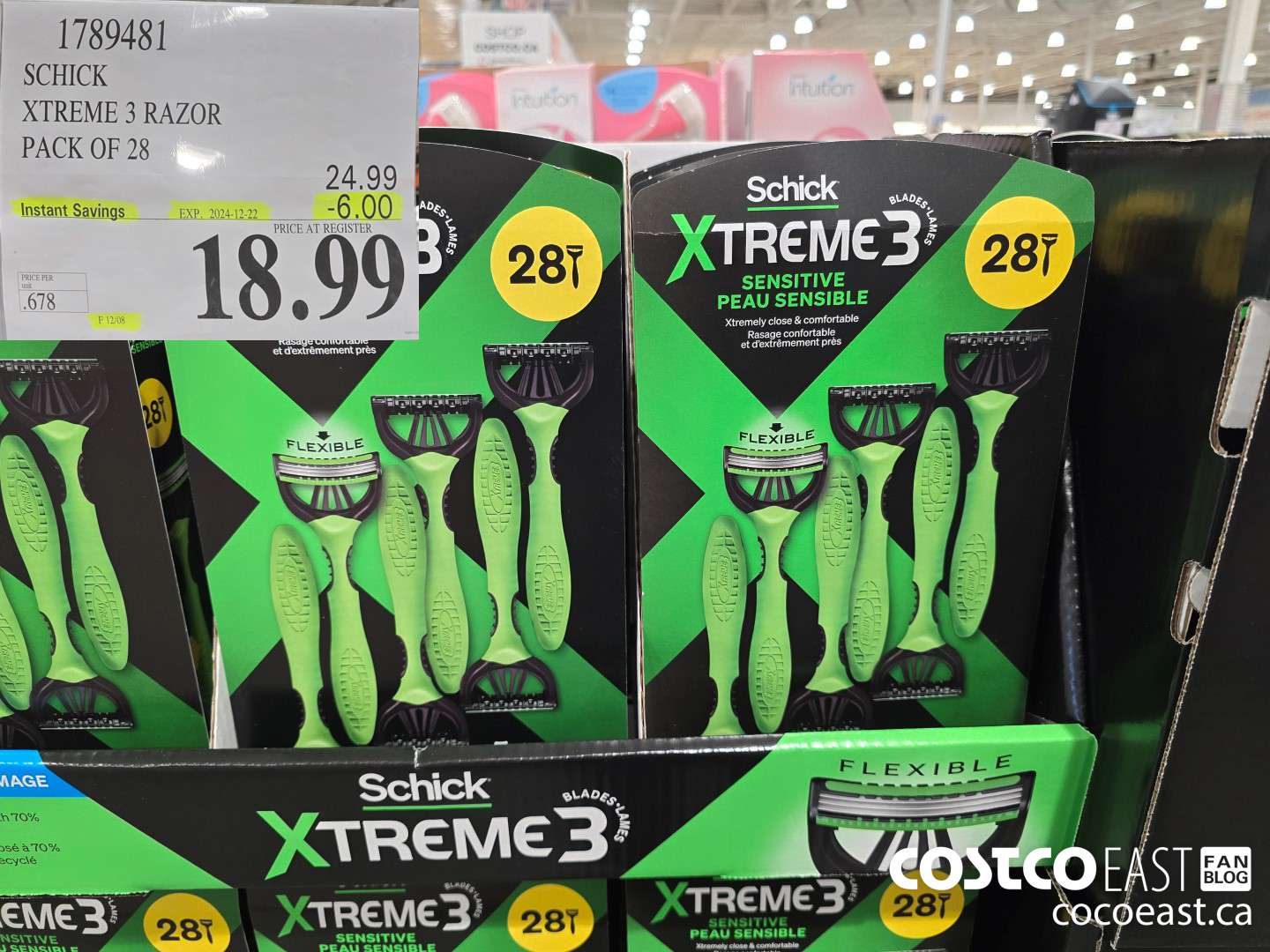 1789481 SCHICK XTREME 3 RAZOR PACK OF 28 ($6.00 INSTANT SAVINGS EXPIRES ON 2024-12-22) $18.99