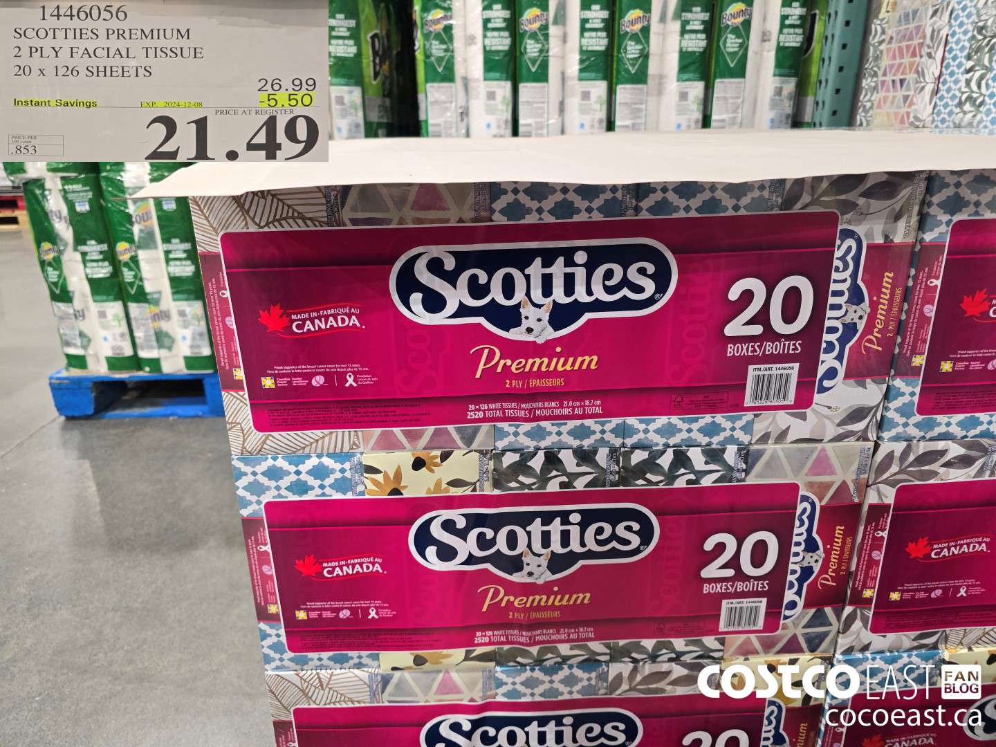 1446056 SCOTTIE PREMIUM 2 PLY FACIAL TISSUES 20 x 126 sheets ($5.50 INSTANT SAVINGS EXPIRES ON 2024-12-08) $21.49
