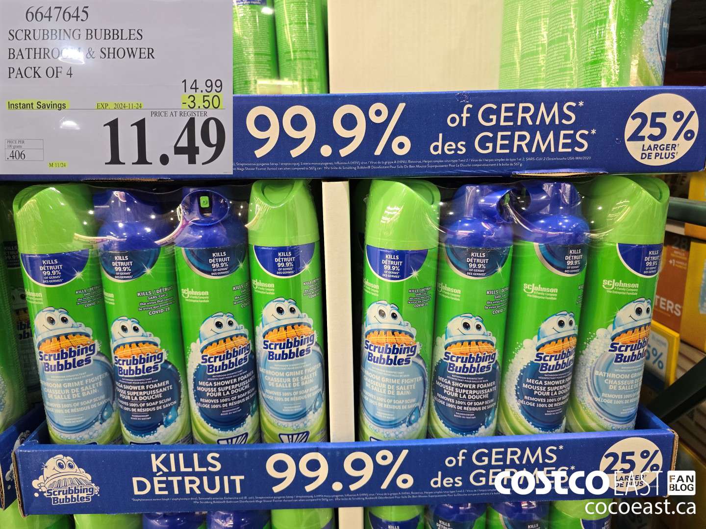 6647645 SCRUBBING BUBBLES BATHROOM & SHOWER PACK OF 4 ($3.50 INSTANT SAVINGS EXPIRES ON 2024-11-24) $11.49