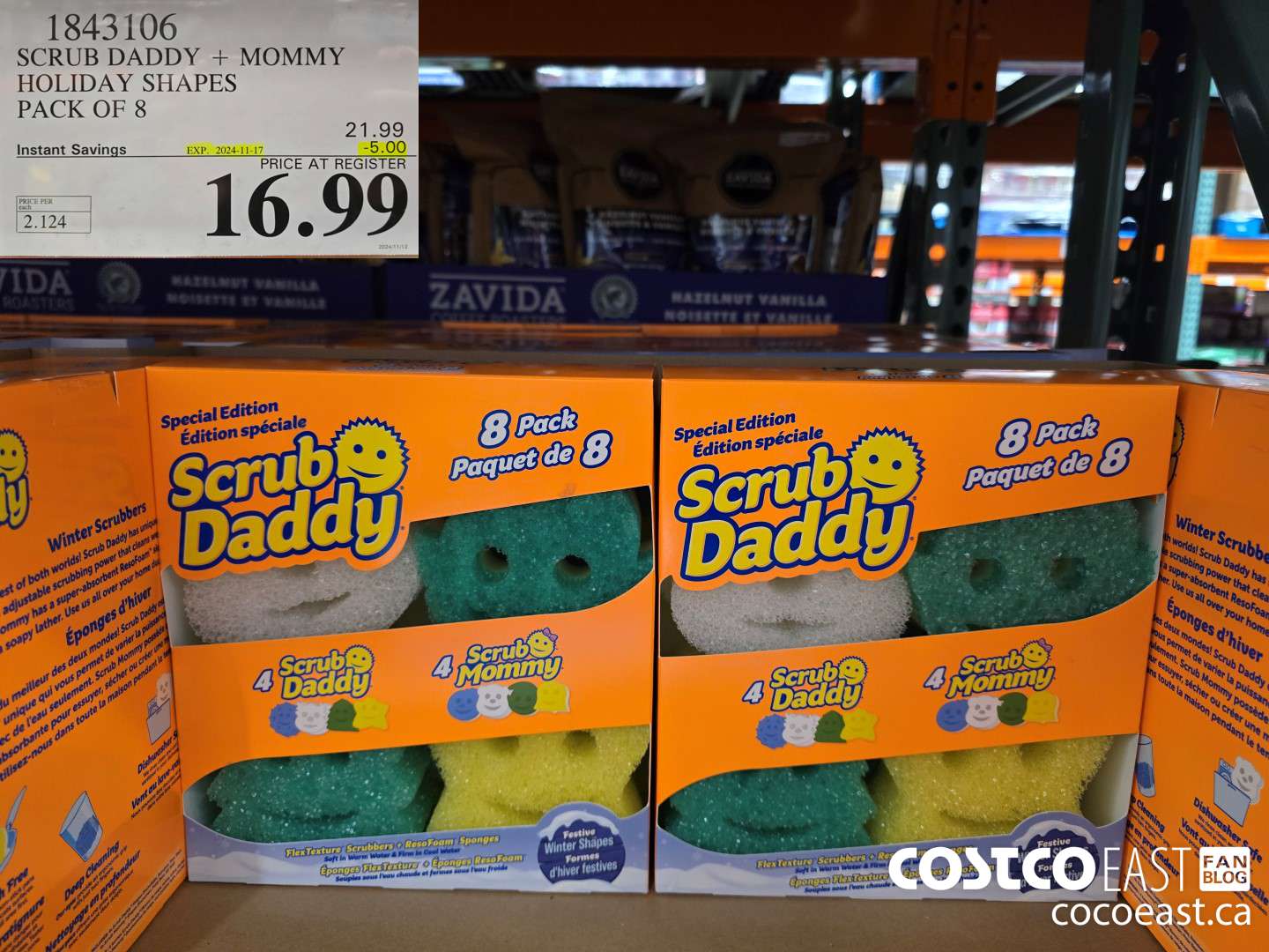 1843106 SCRUB DADDY + MOMMY HOLIDAY SHAPES PACK OF 8 ($5.00 INSTANT SAVINGS EXPIRES ON 2024-11-17) $16.99