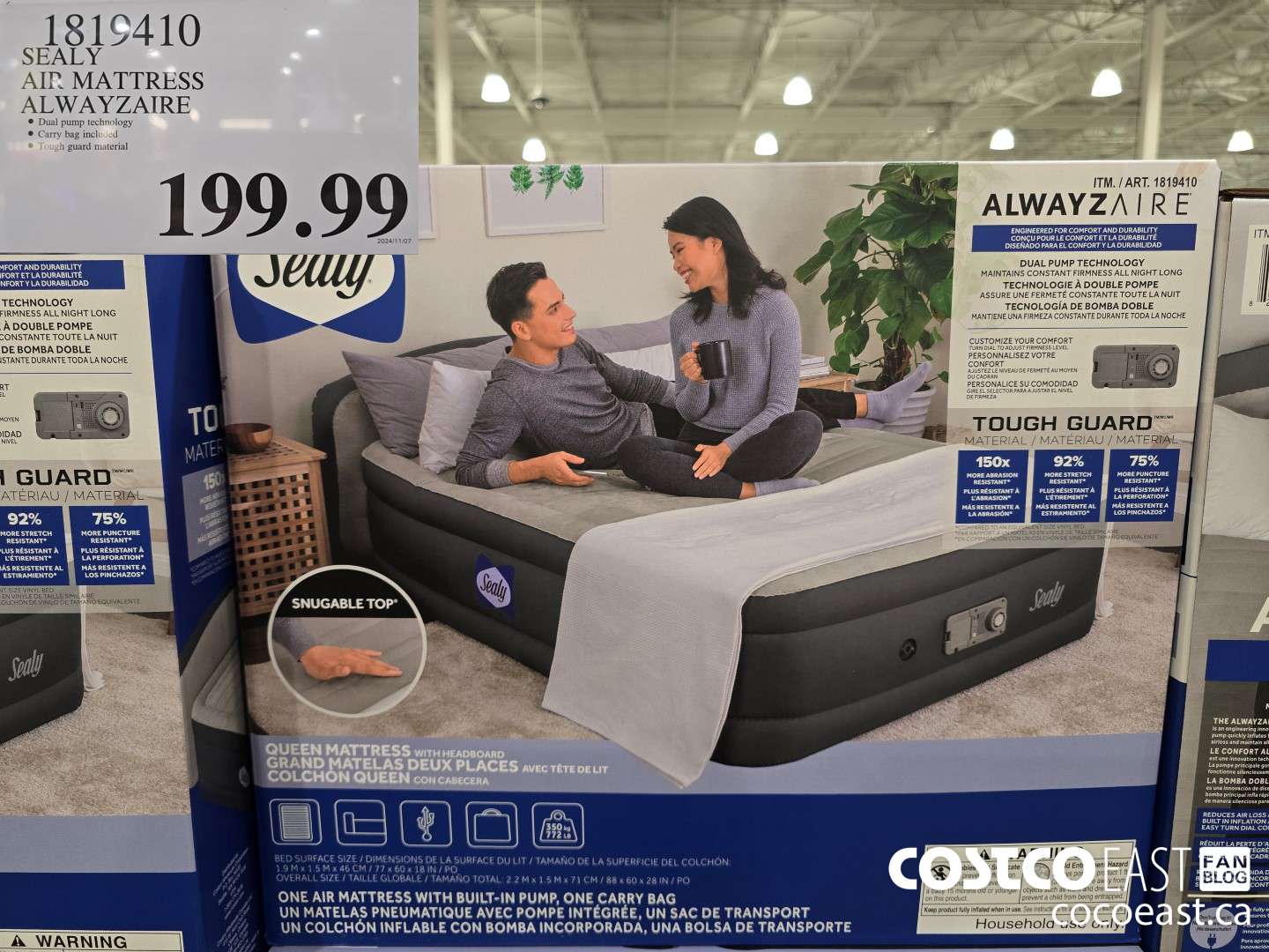 1819410 SEALY AIRMATTRESS ALWAYZAIRE $199.99