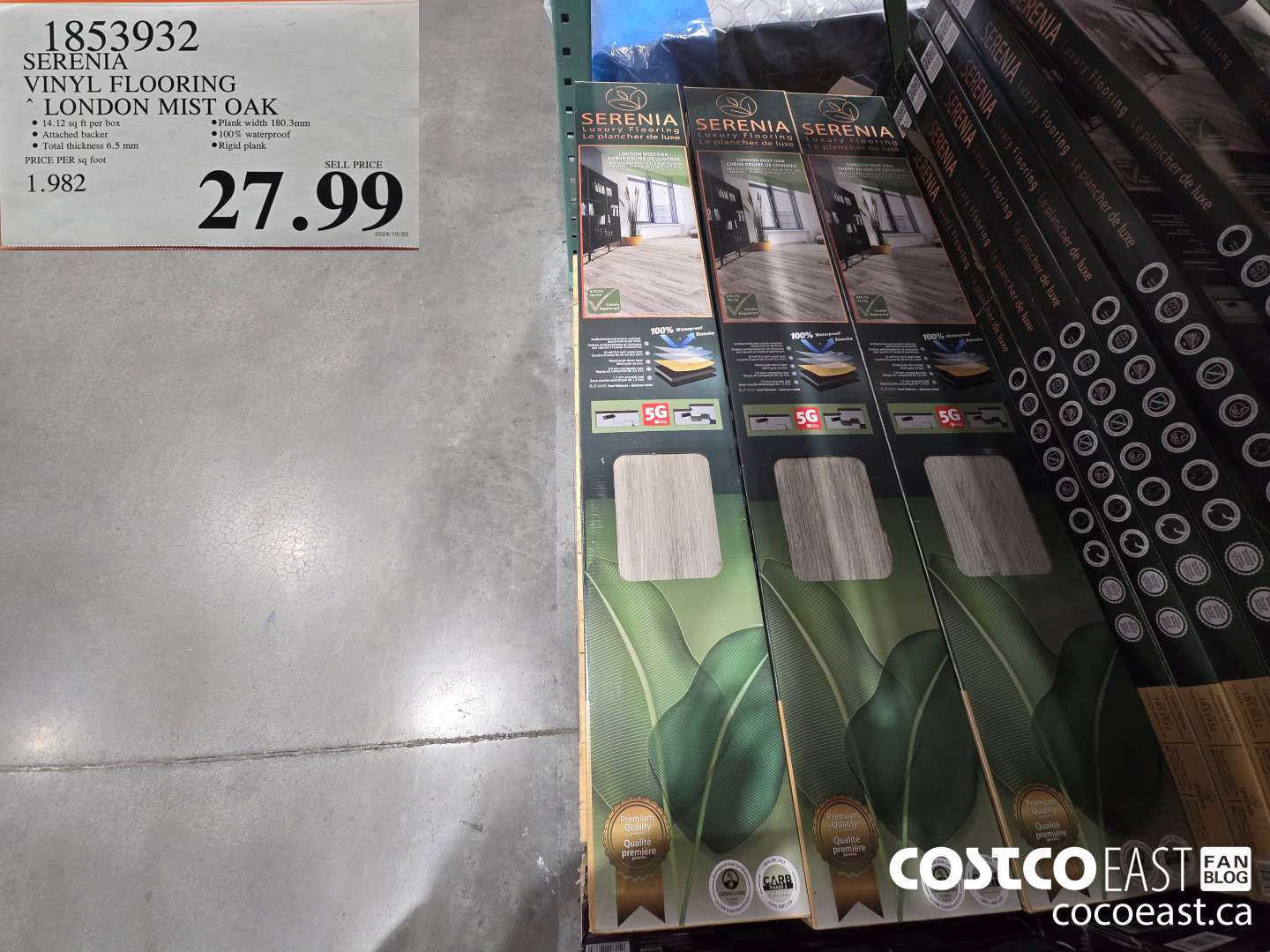 1853932 SERENIA VINYL FLOORING LONDON MIST OAK $27.99