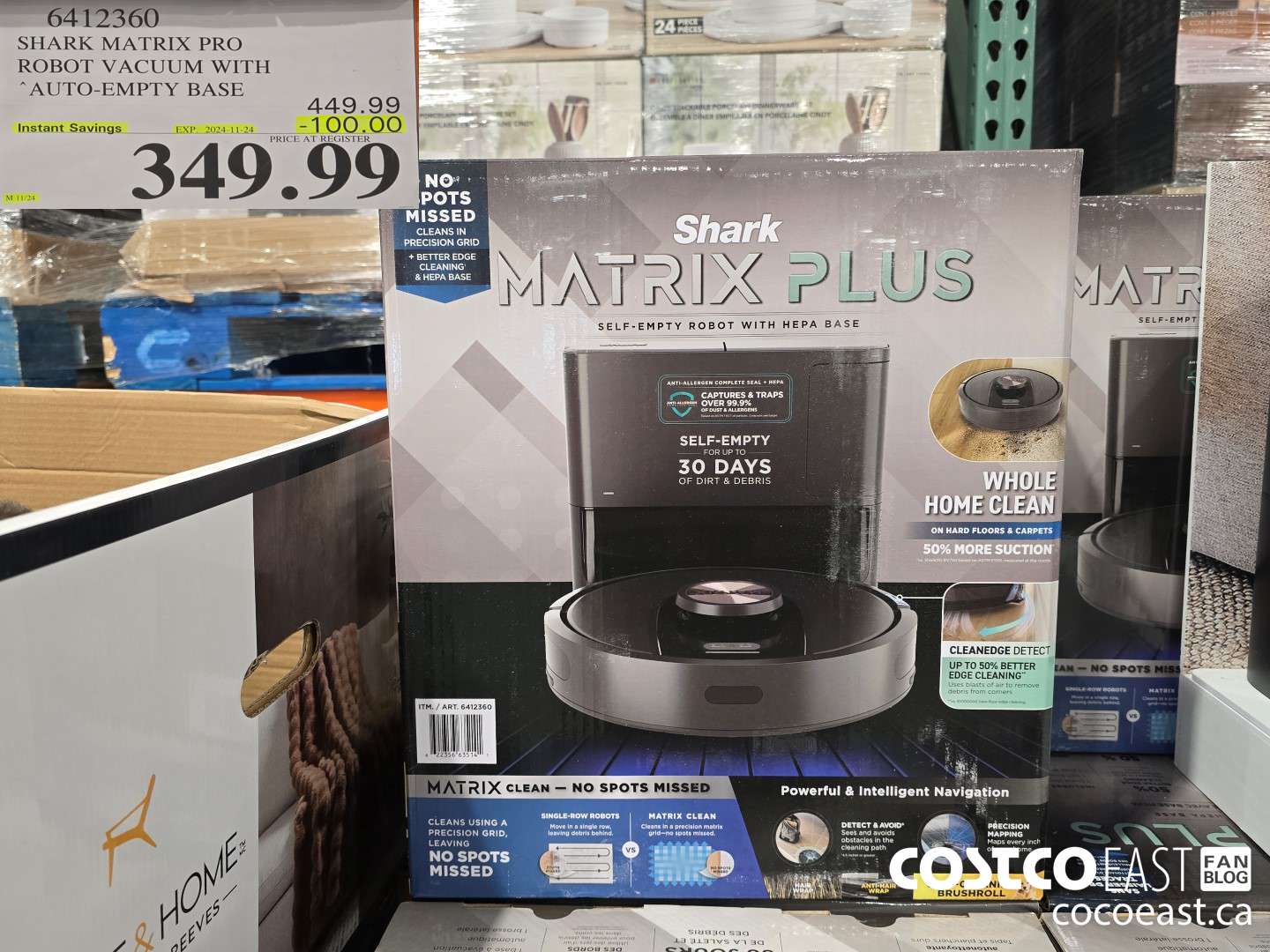 6412360 SHARK MATRIX PRO ROBOT VACUUM WITH AUTO-EMPTY BASE ($100.00 INSTANT SAVINGS EXPIRES ON 2024-11-24) $349.99