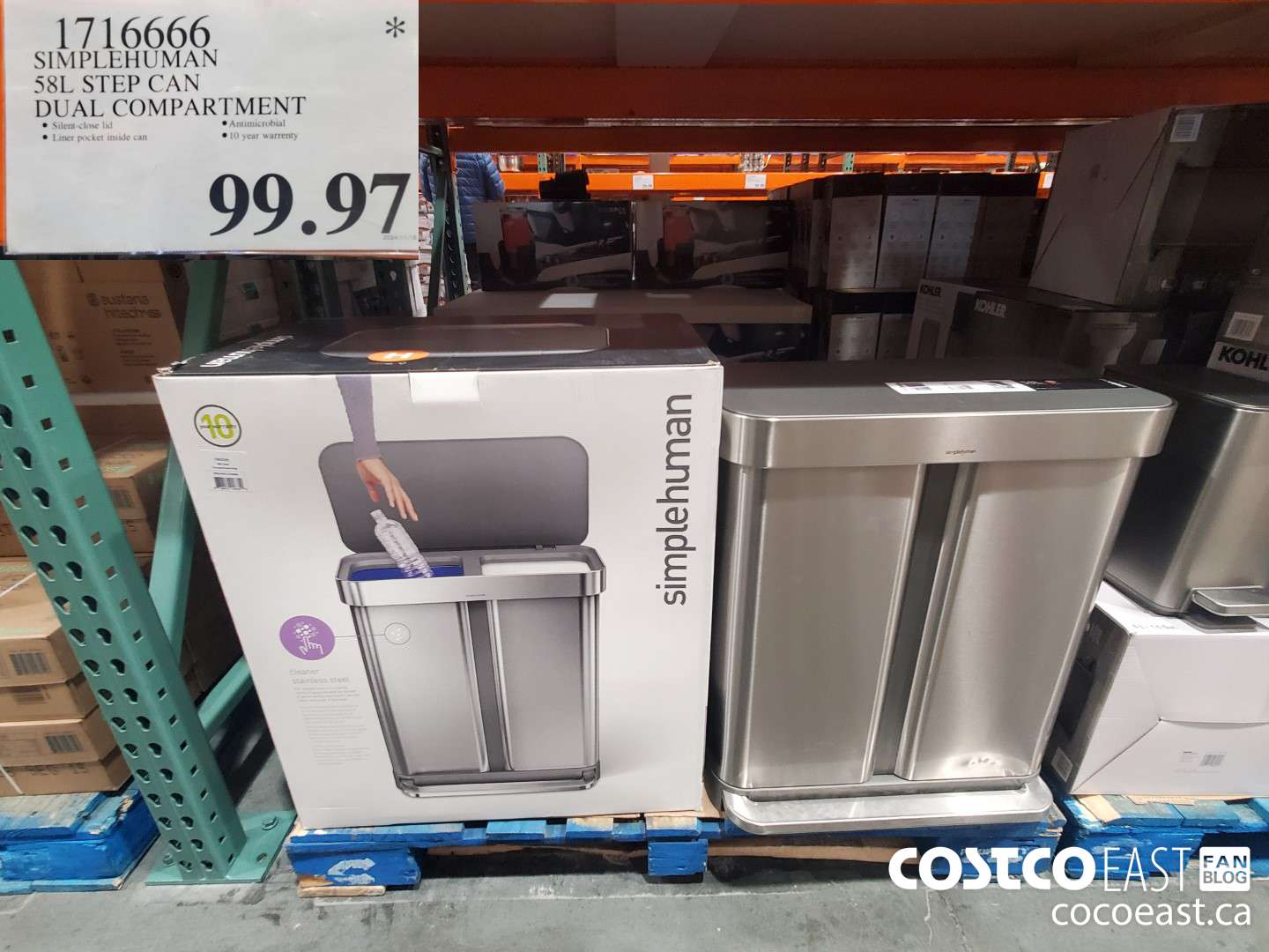 1716666 SIMPLEHUMAN 58L STEP CAN  $99.97