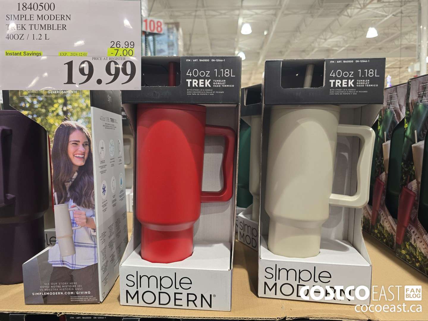 1840500 SIMPLE MODERN TREK TUMBLER 40Z / 1.2L ($7.00 INSTANT SAVINGS EXPIRES ON 2024-12-01) $19.99