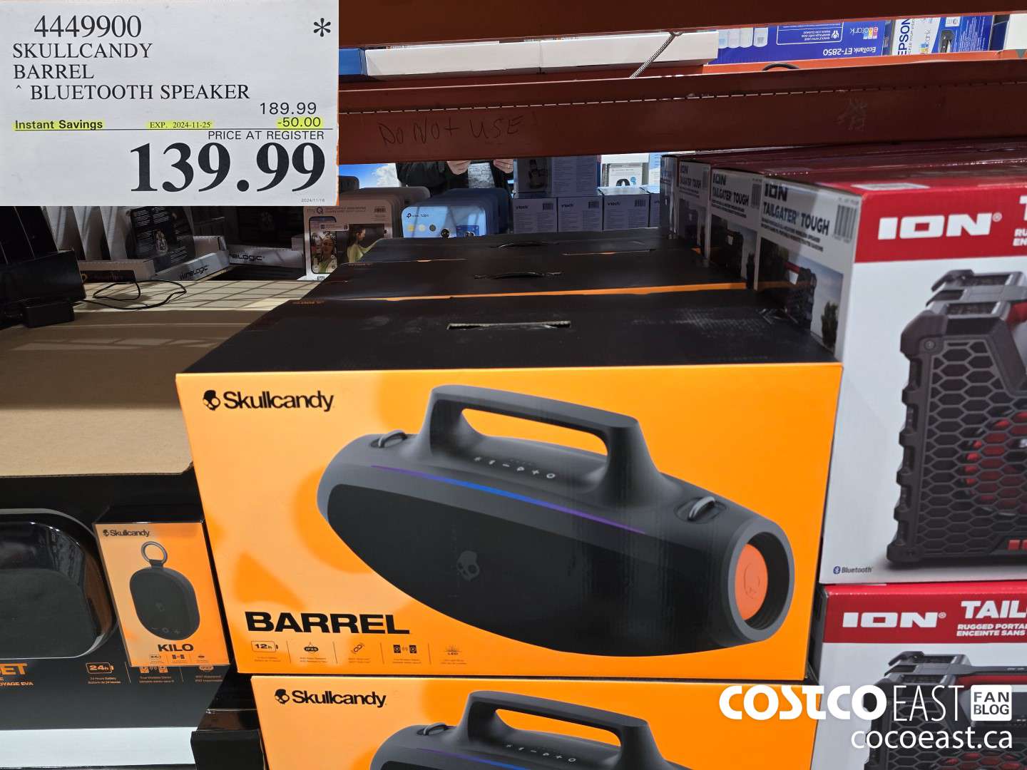 4449900 SKULLCANDY BARREL ~ BLUETOOTH SPEAKER ($50.00 INSTANT SAVINGS EXPIRES ON 2024-11-25) $139.99