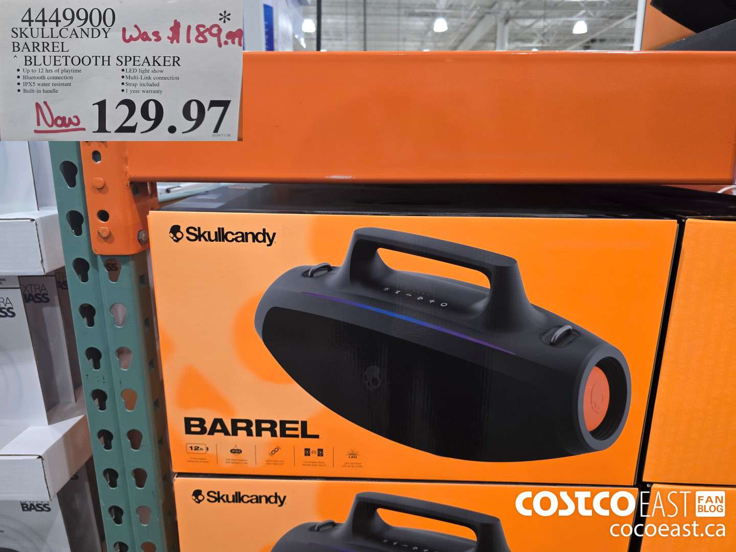 4449900 SKULLCANDY BARREL ~ BLUETOOTH SPEAKER $129.97