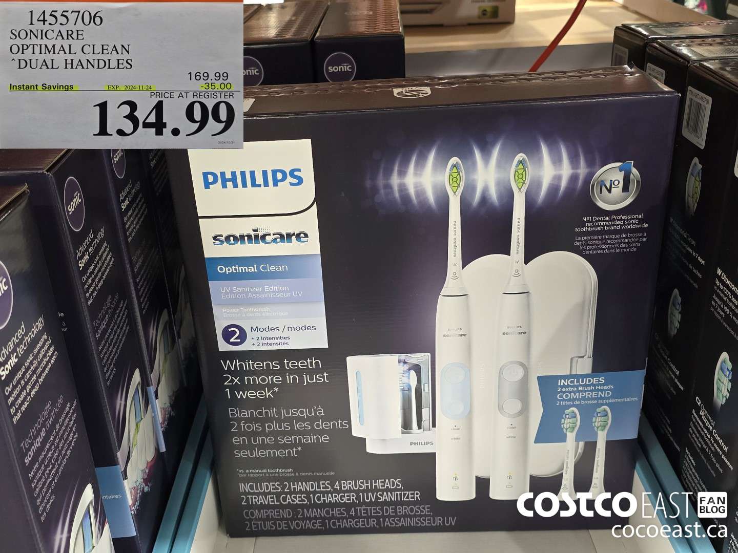 1455706 SONICARE OPTIMAL CLEAN DUAL HANDLES ($35.00 INSTANT SAVINGS EXPIRES ON 2024-11-24) $134.99