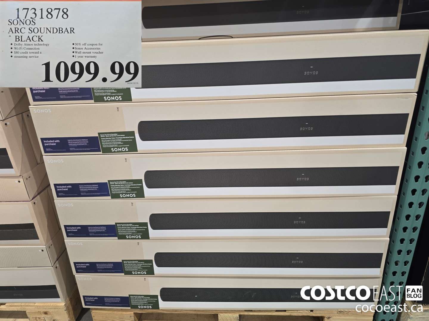 1731878 SONOS ARC SOUNDBAR BLACK $1099.99