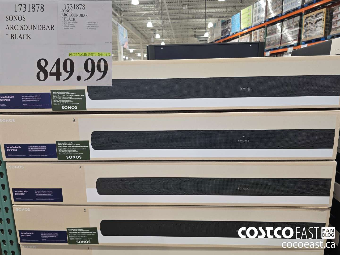 1731878 SONOS ARC SOUNDBAR BLACK $849.99