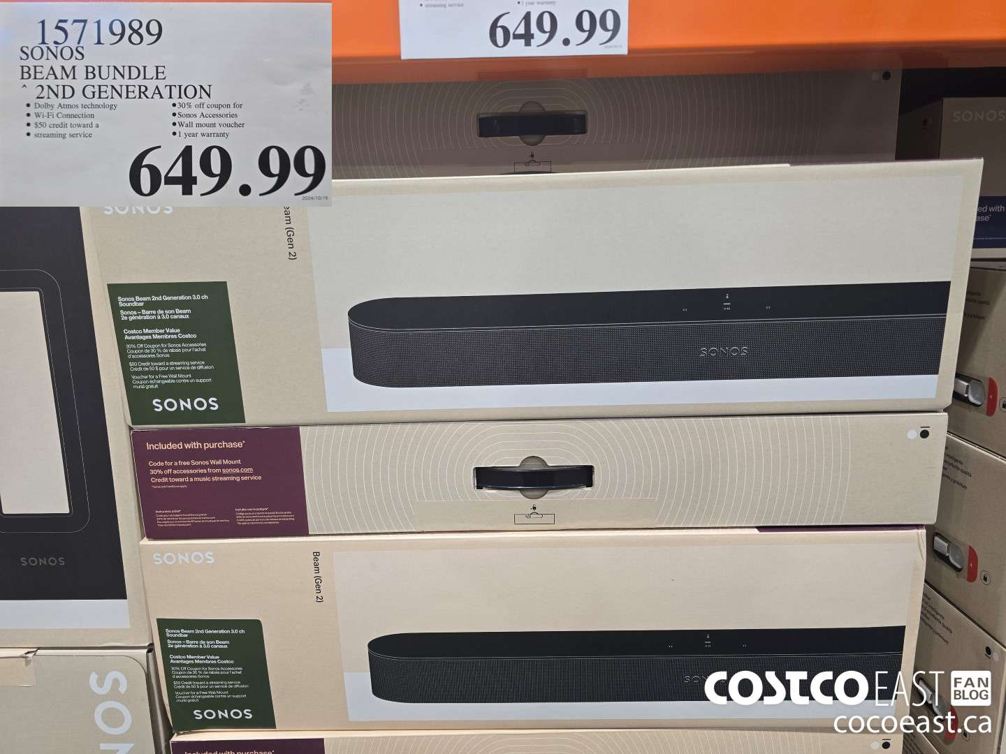 1571989 SONOS BEAM BUNDLE 2ND GENERATION $649.99