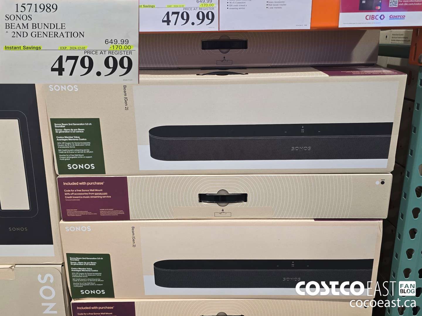 1571989 SONOS BEAM BUNDLE 2ND GENERATION ($170.00 INSTANT SAVINGS EXPIRES ON 2024-12-02) $479.99