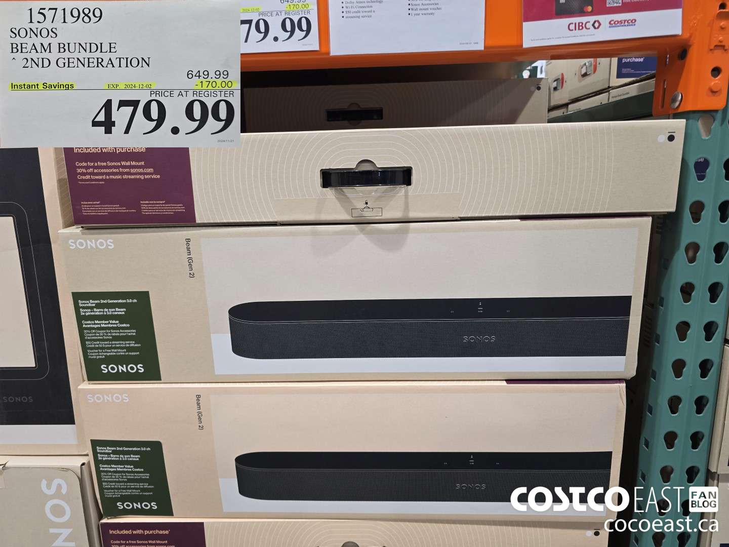 1571989 SONOS BEAM BUNDLE 2ND GENERATION ($170.00 INSTANT SAVINGS EXPIRES ON 2024-12-02) $479.99