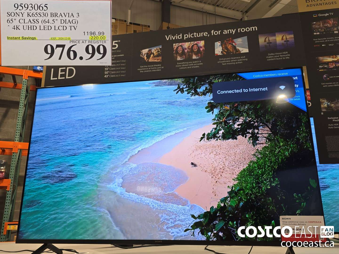 9593065 SONY K65S30 BRAVIA 3 65