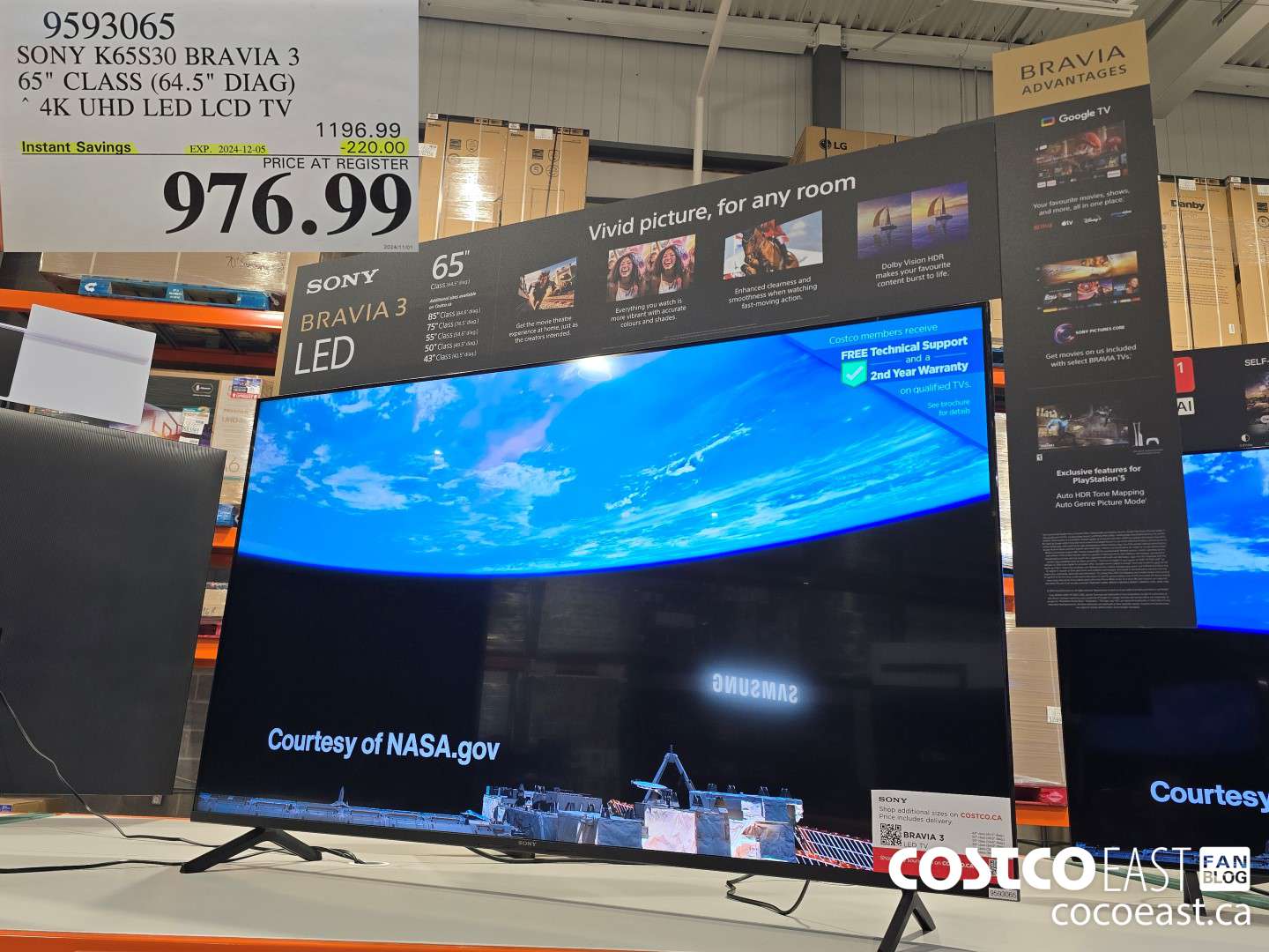 9593065 SONY K65S30 BRAVIA 3 65