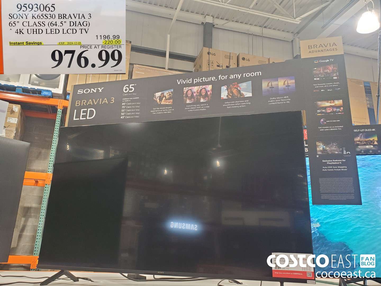 9593065 SONY K65S30 BRAVIA 3 65