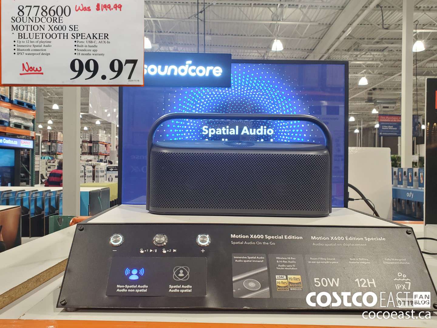 8778600 SOUNDCORE MOTION X600 SE BLUETOOTH SPEAKER  $99.97