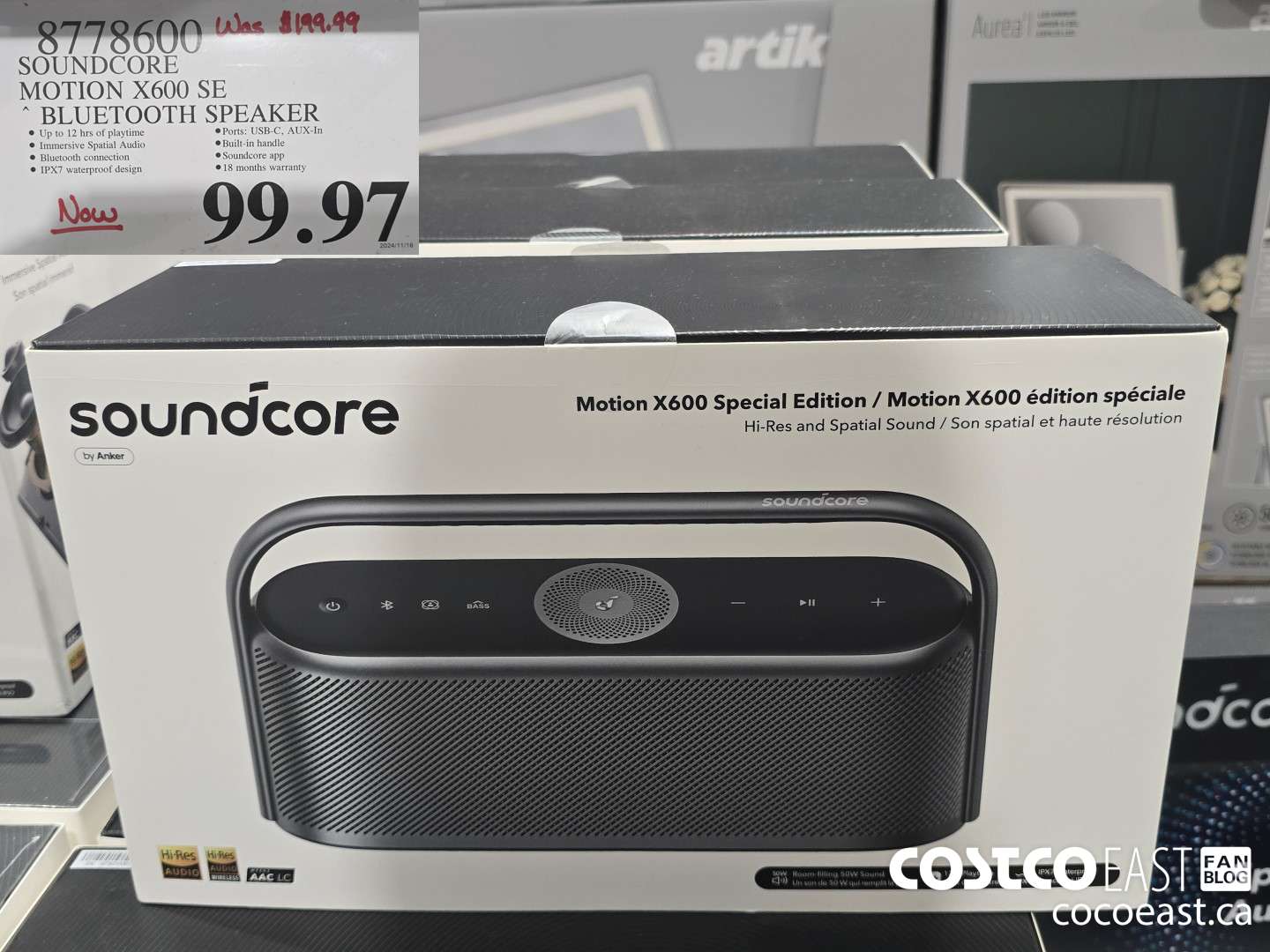 8778600 SOUNDCORE MOTION X600 SE BLUETOOTH SPEAKER  $99.97