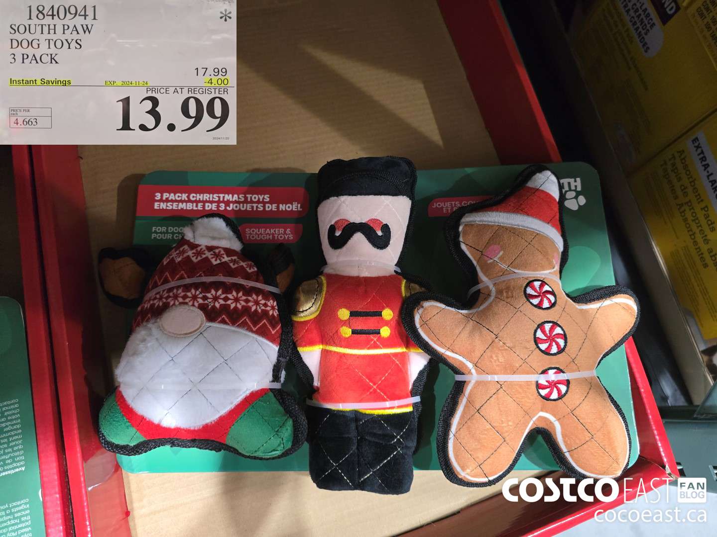 1840941 SOUTH PAW DOG TOYS 3 PACK ($4.00 INSTANT SAVINGS EXPIRES ON 2024-11-24) $13.99