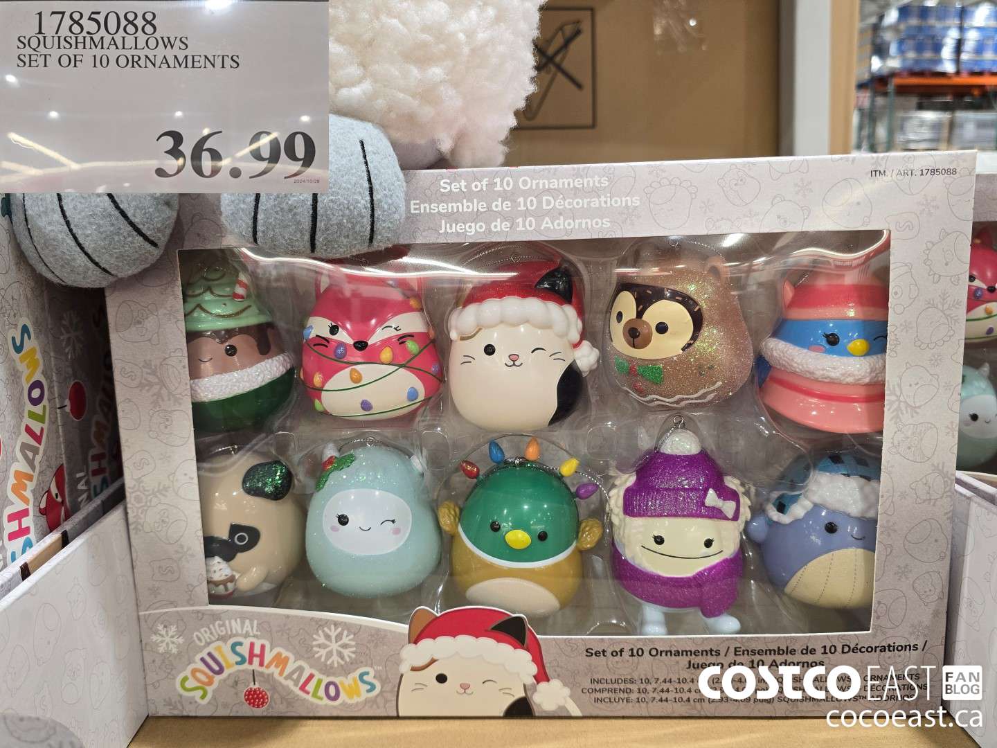 1785088 SQUISHMALLOWS SET OF 10 ORNAMENTS $36.99