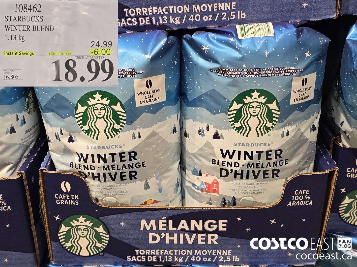 108462 STARBUCKS WINTER BLEND 1.13 KG ($6.00 INSTANT SAVINGS EXPIRES ON 2024-11-07) $18.99