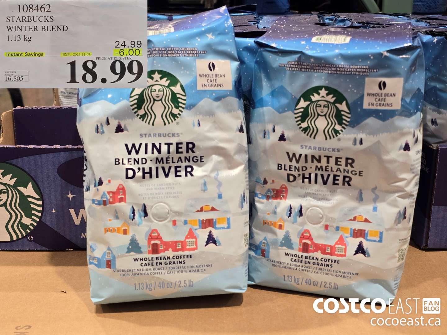 108462 STARBUCKS WINTER BLEND 1.13 KG ($6.00 INSTANT SAVINGS EXPIRES ON 2024-11-07) $18.99