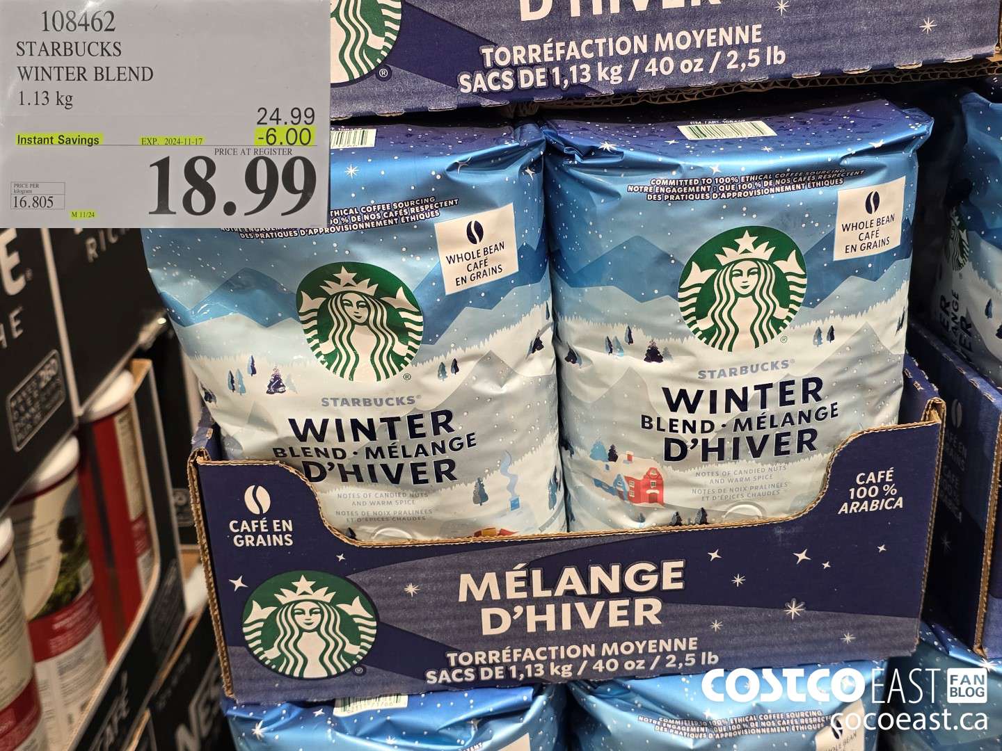 108462 STARBUCKS WINTER BLEND 1.13 KG ($6.00 INSTANT SAVINGS EXPIRES ON 2024-11-17) $18.99