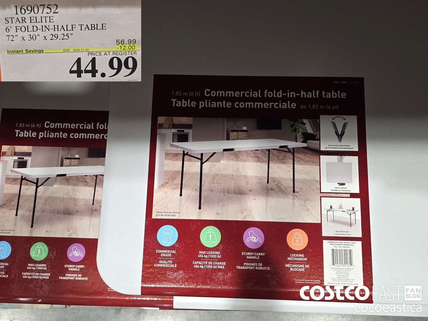 1690752 STAR ELITE 6' FOLD-IN-HALF TABLE 72