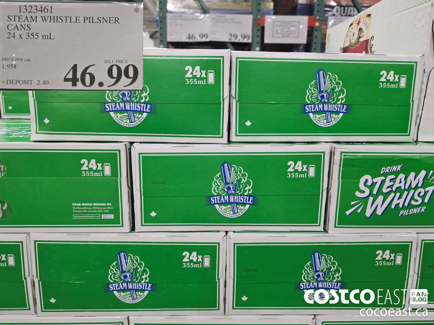1323461 STEAM WHISTLE PILSNER CANS 24 x 355 mL $46.99