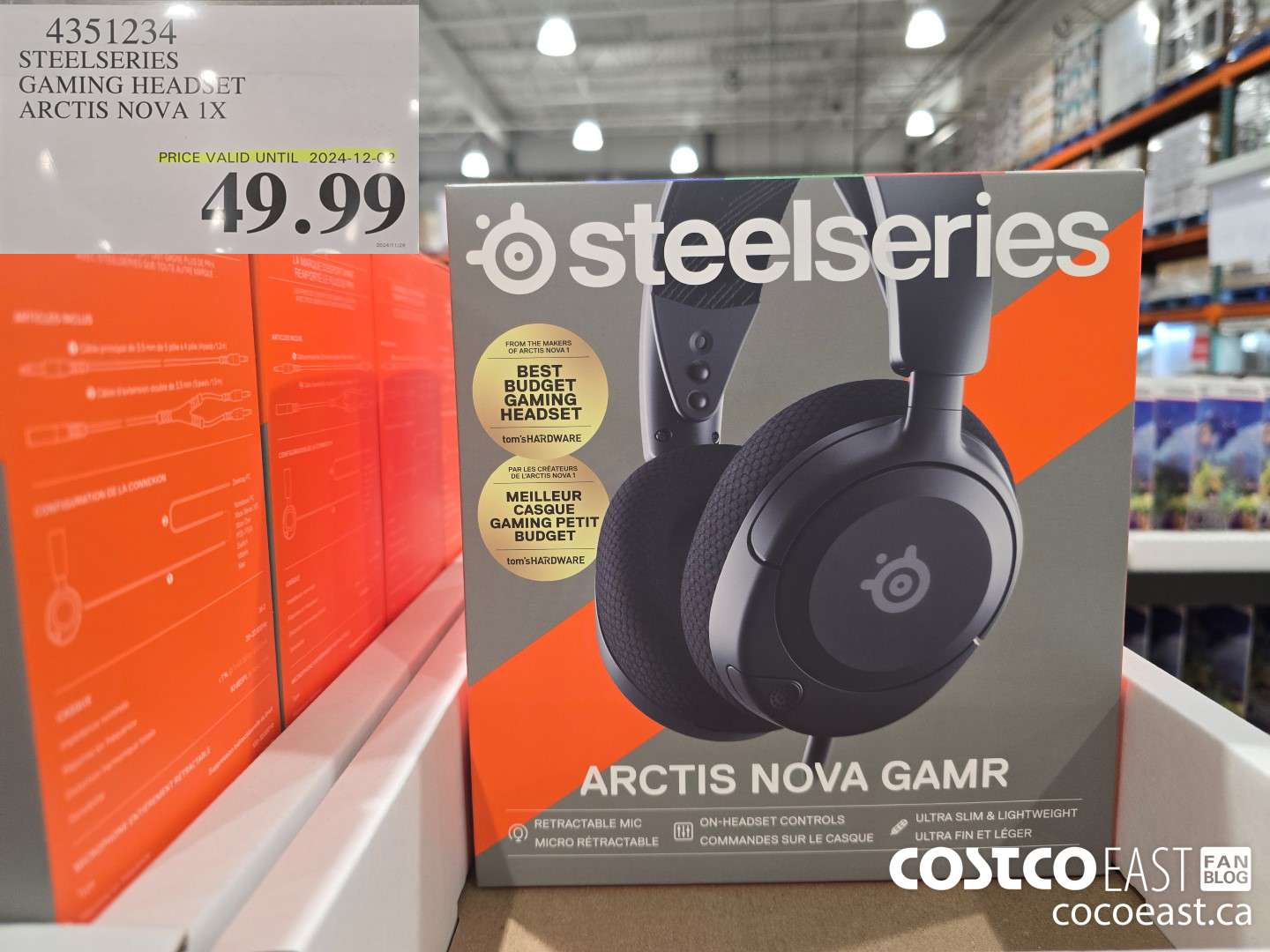 4351234 STEELSERIES GAMING HEAD. ET ARCTIS NOVA 1X $49.99