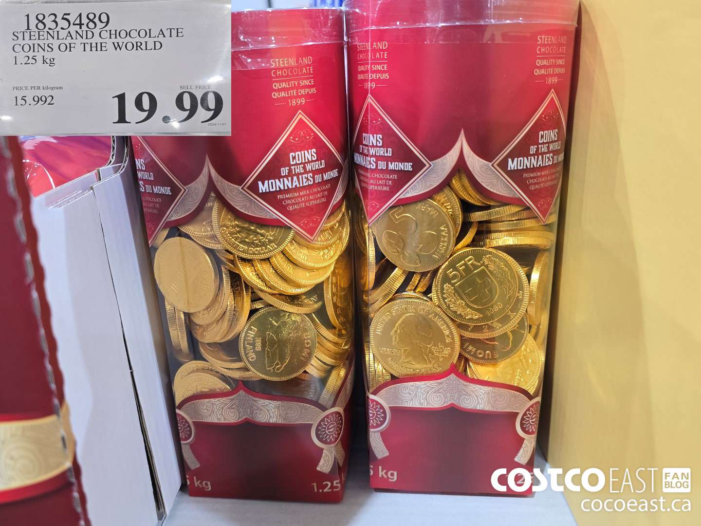 1835489 STEENLAND CHOCOLATE COINS OF THE WORLD 1.25 KG $19.99