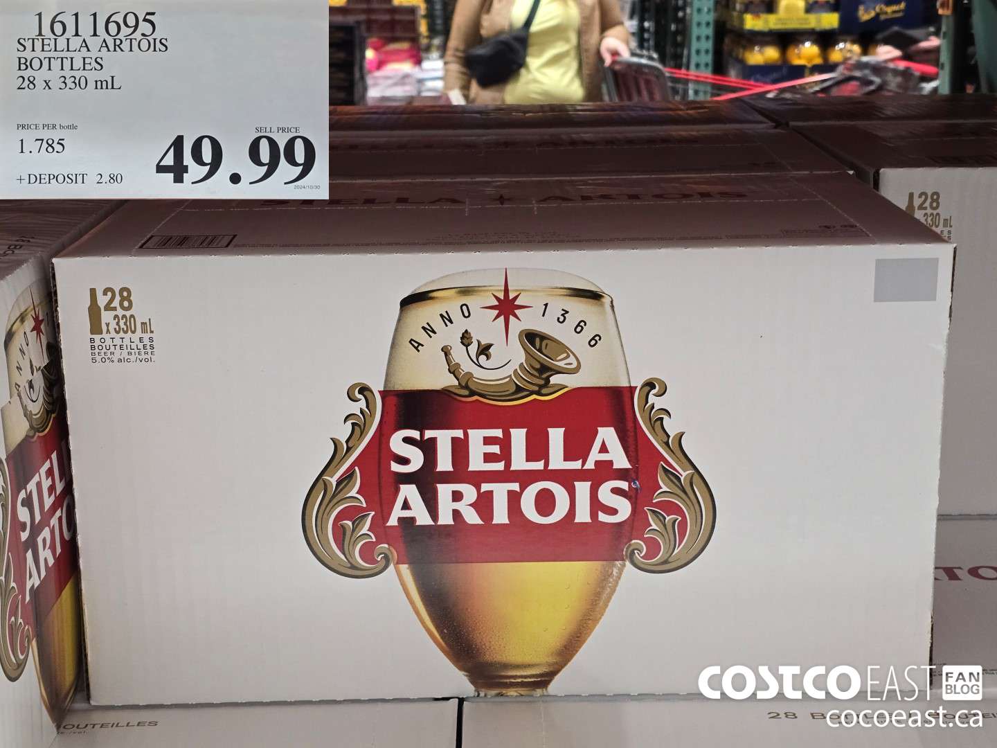1611695 STELLA ARTOIS BOTTLES 28 x 330 mL $49.99