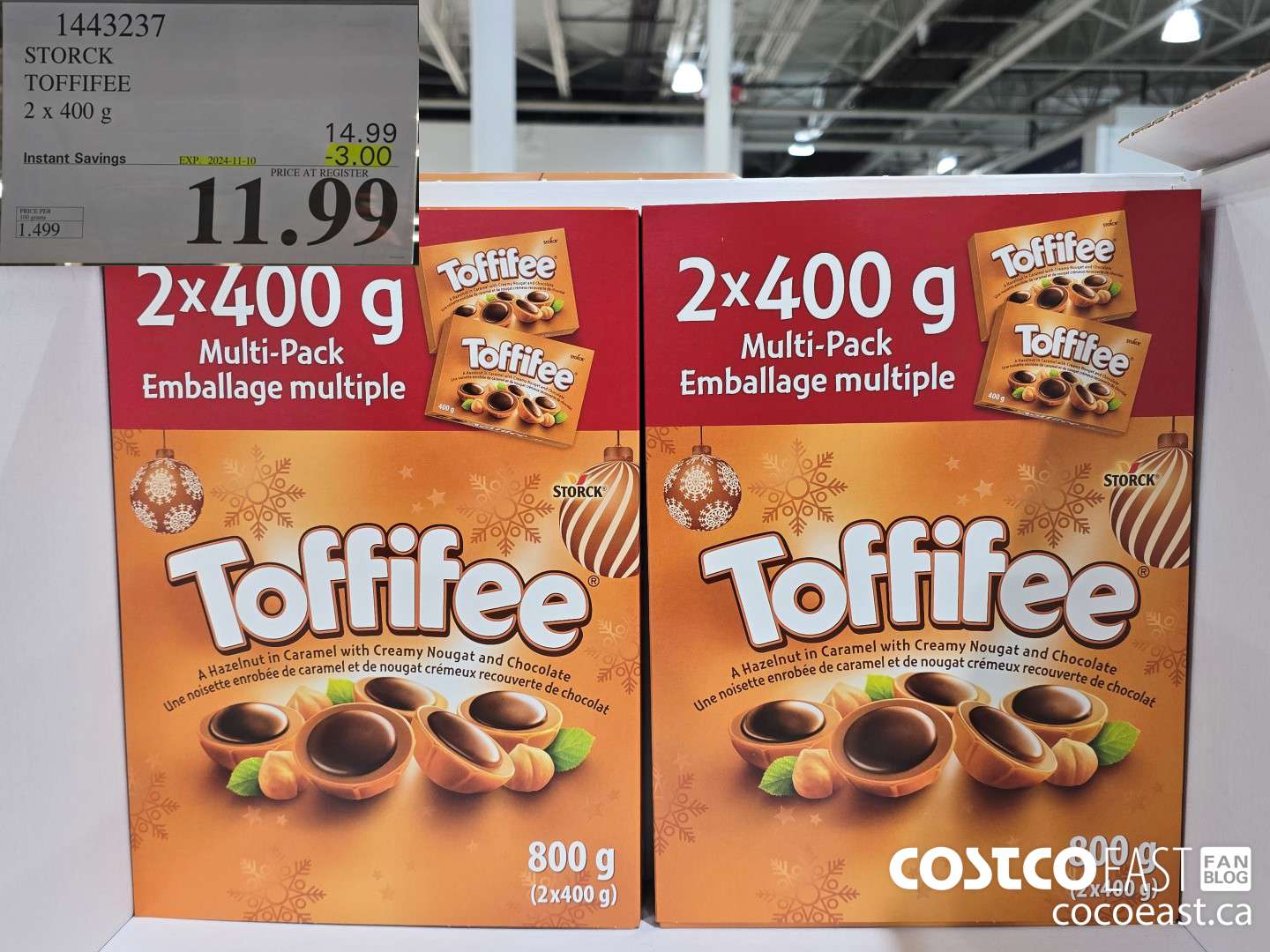 1443237 STORCK TOFFIFEE 2 x 400 g ($3.00 INSTANT SAVINGS EXPIRES ON 2024-11-10) $11.99