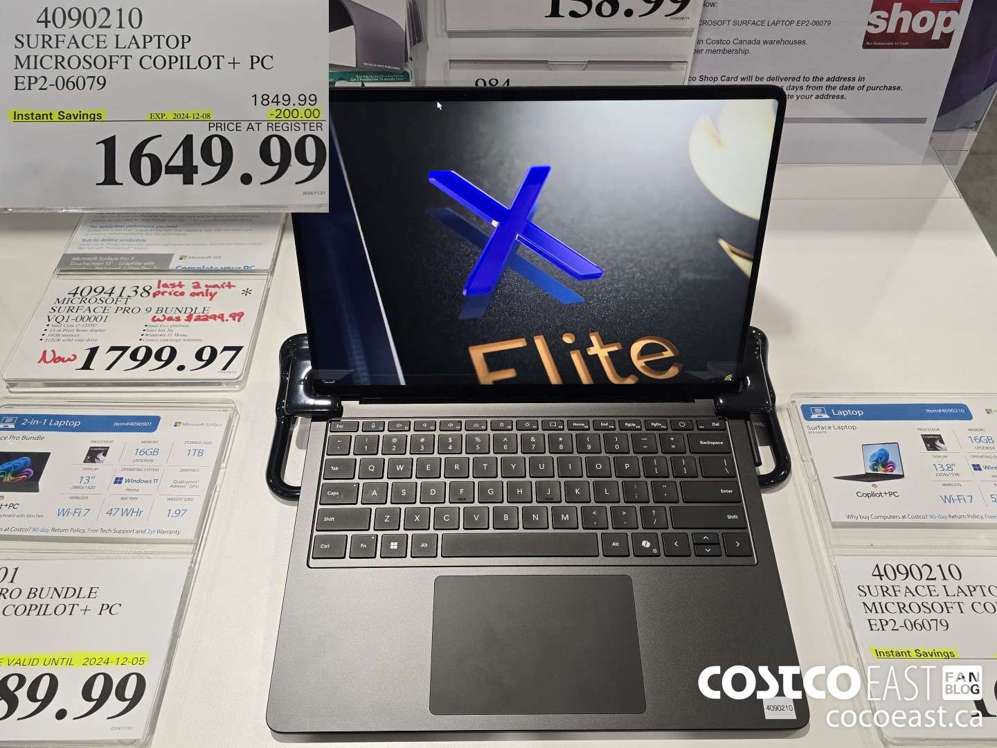 4090210 SURFACE LAPTOP MICROSOFT COPILOT + PC EP2-06079 200. 00 (EXPIRES ON 2024-12-08) $1649.99