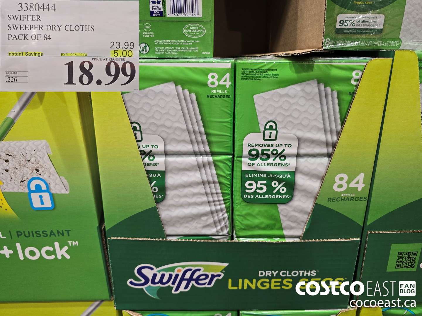 3380444 SWIFFER SWEEPER DRY CLOTHS PACK OF 84 ($5.00 INSTANT SAVINGS EXPIRES ON 2024-12-08) $18.99