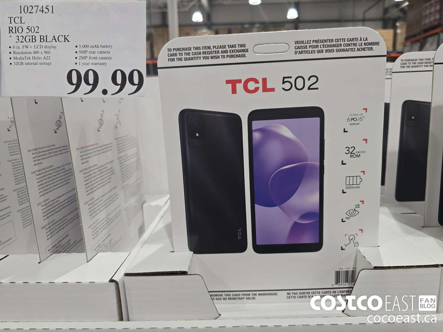 1027451 TCL RIO 502 32GB BLACK $99.99