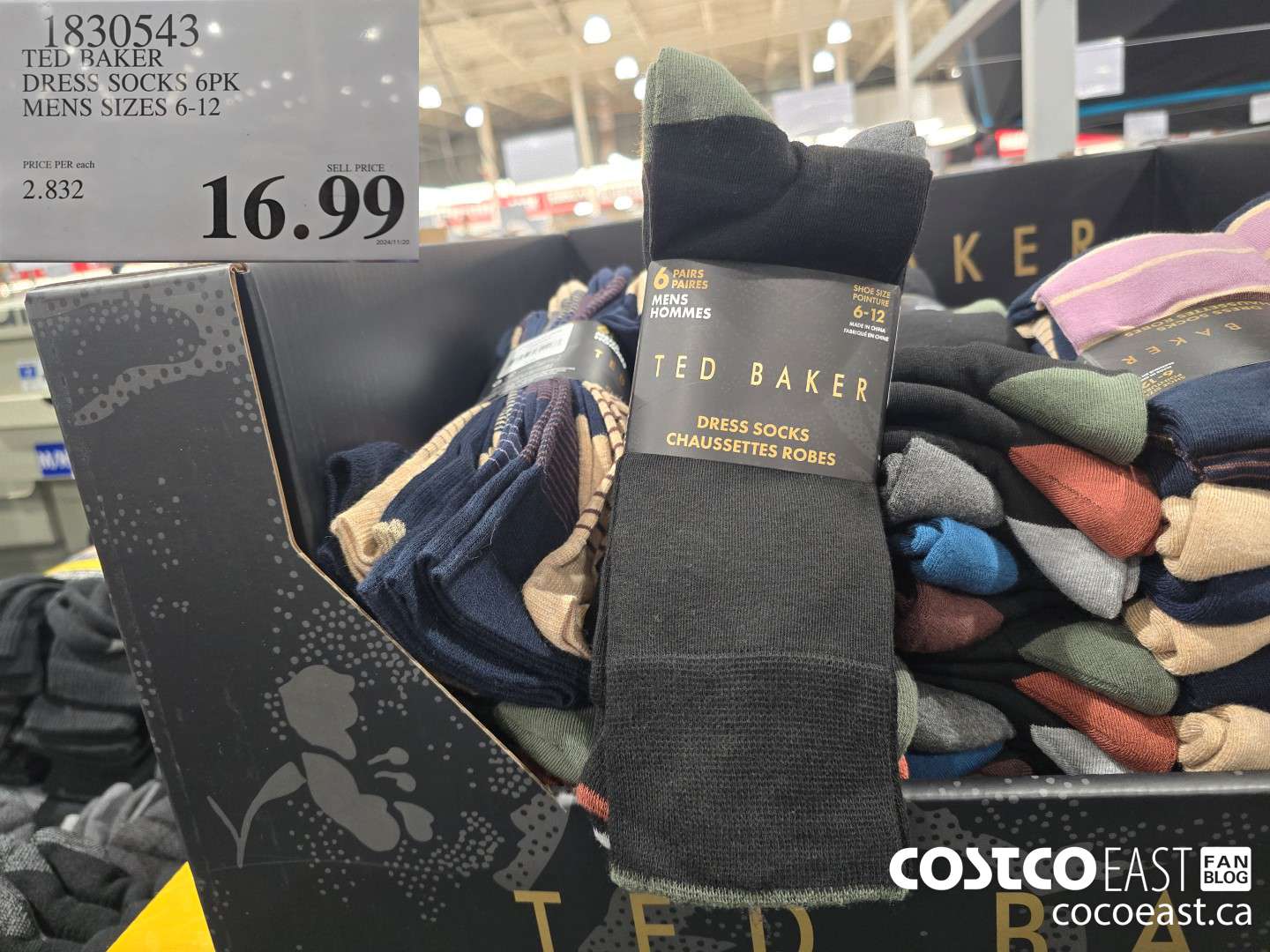 1830543 TED BAKER DRESS SOCKS 6PK MENS SIZES 6-12 $16.99