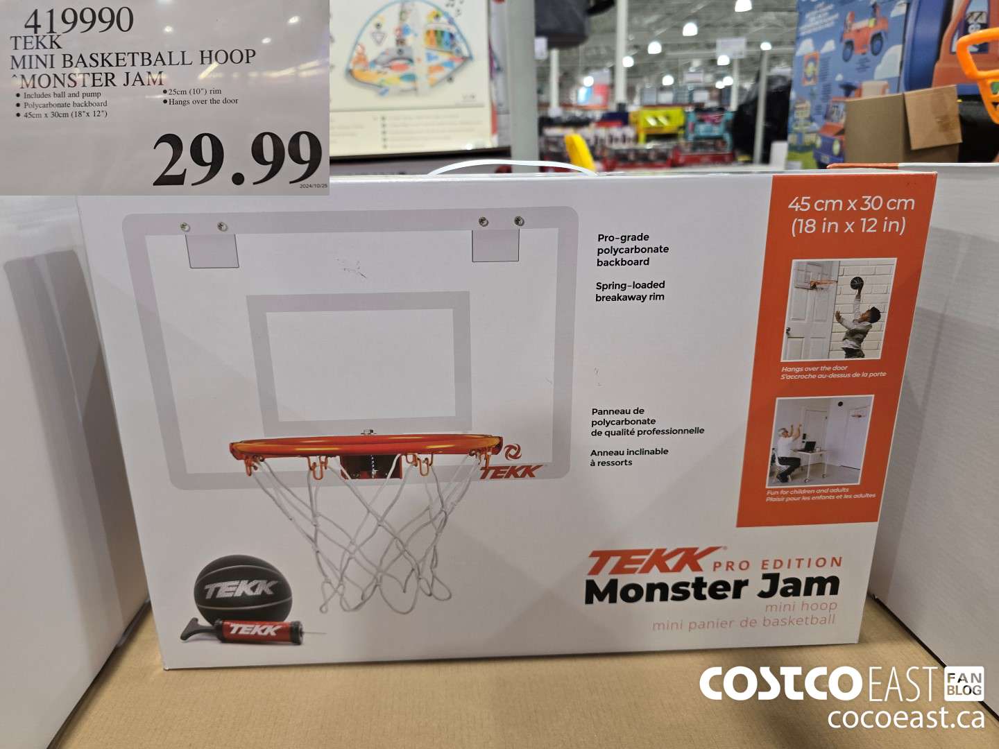 419990 TEKK MINI BASKETBALL HOOP MONSTER JAM $29.99