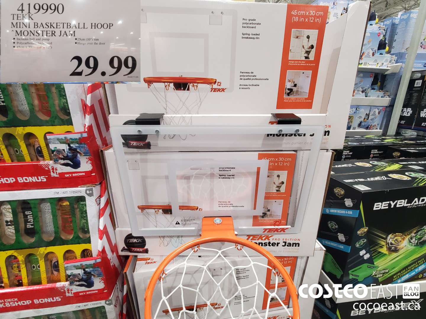 419990 TEKK MINI BASKETBALL HOOP MONSTER JAM $29.99