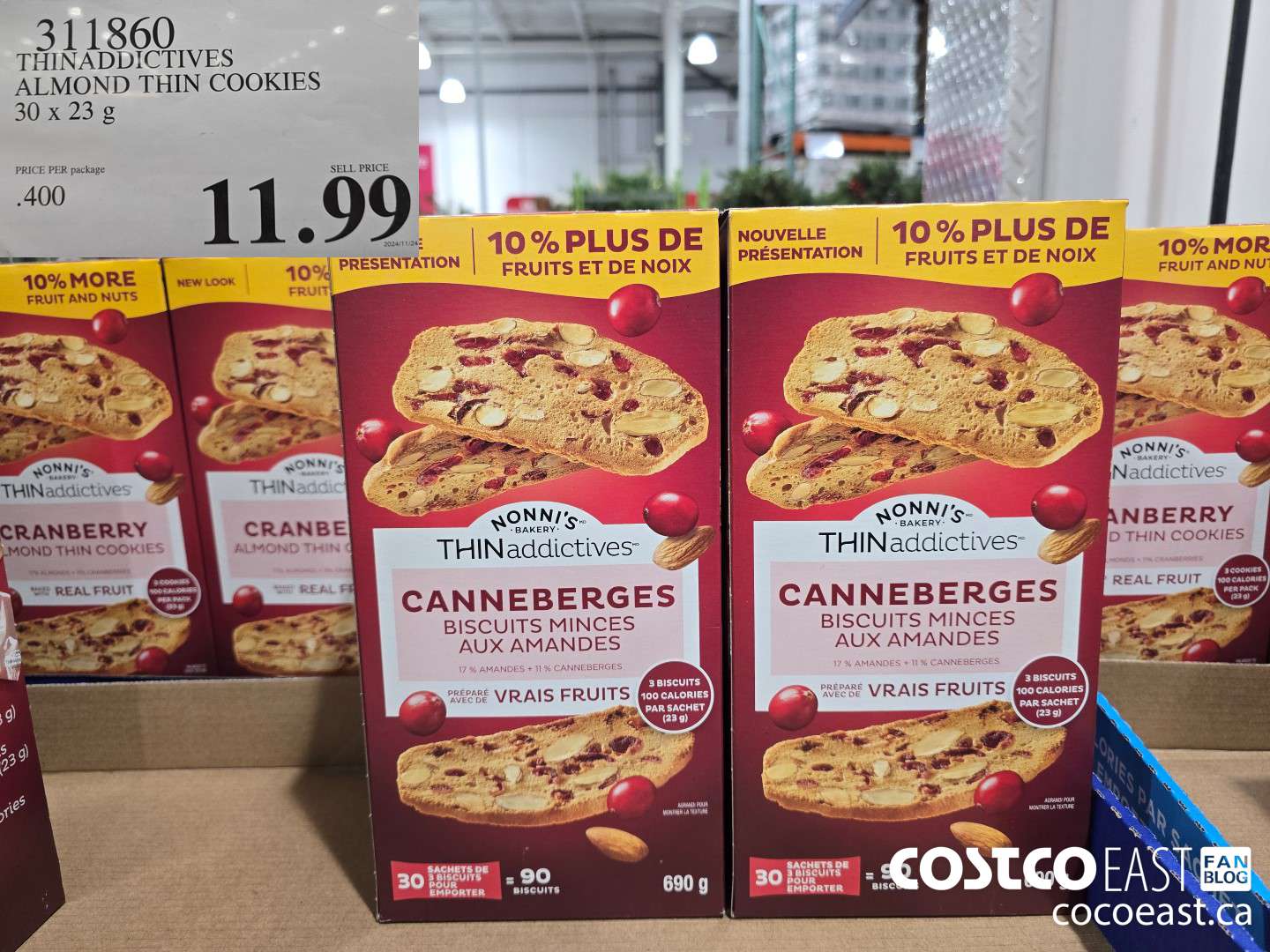 311860 THINADDICTIVES CRANBERRY ALMOND 30 X 23 G $11.99