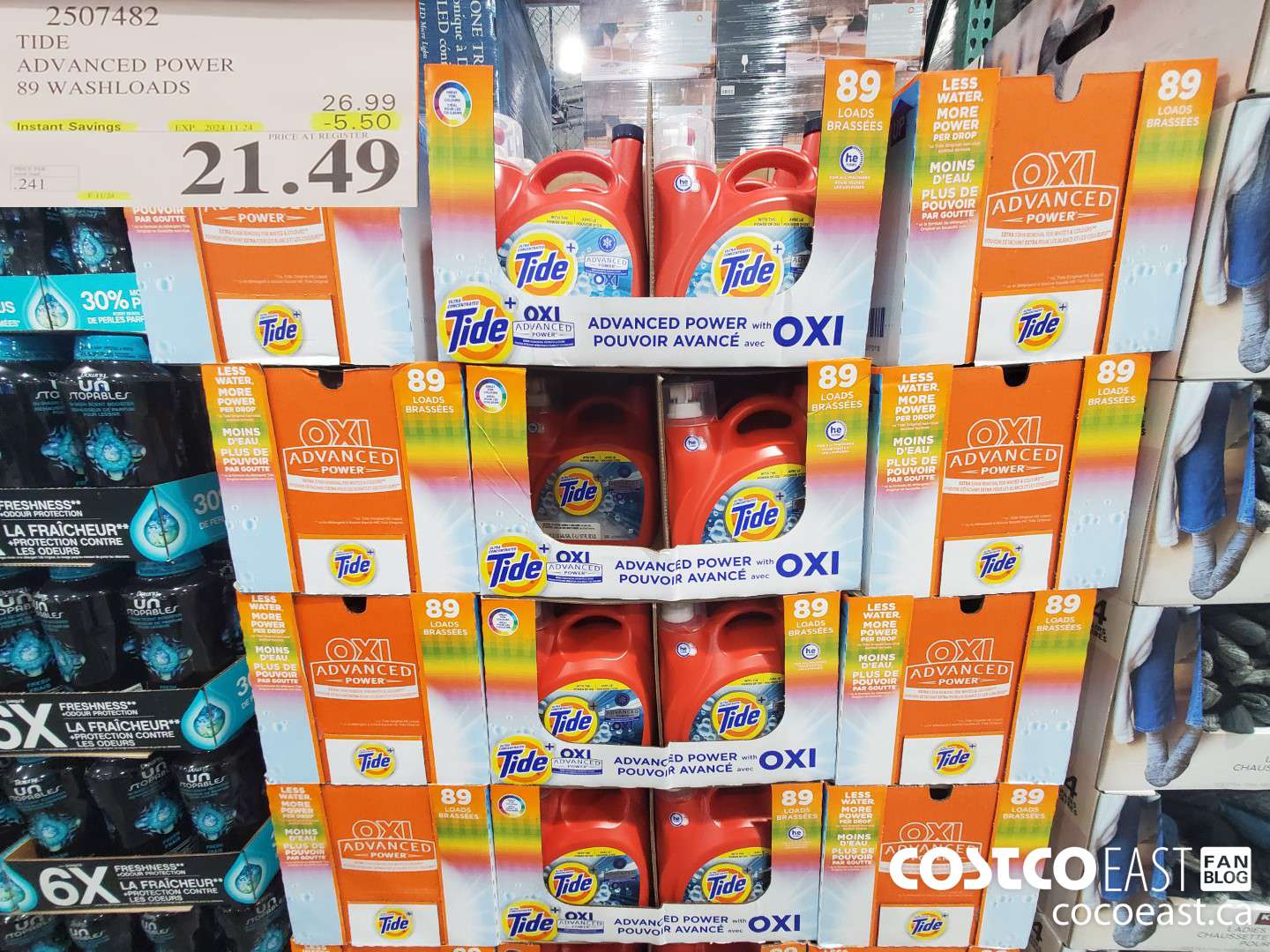 2507482 TIDE ADVANCED POWER 89 WASHLOADS  ($5.50 INSTANT SAVINGS EXPIRES ON 2024-11-24) $21.49