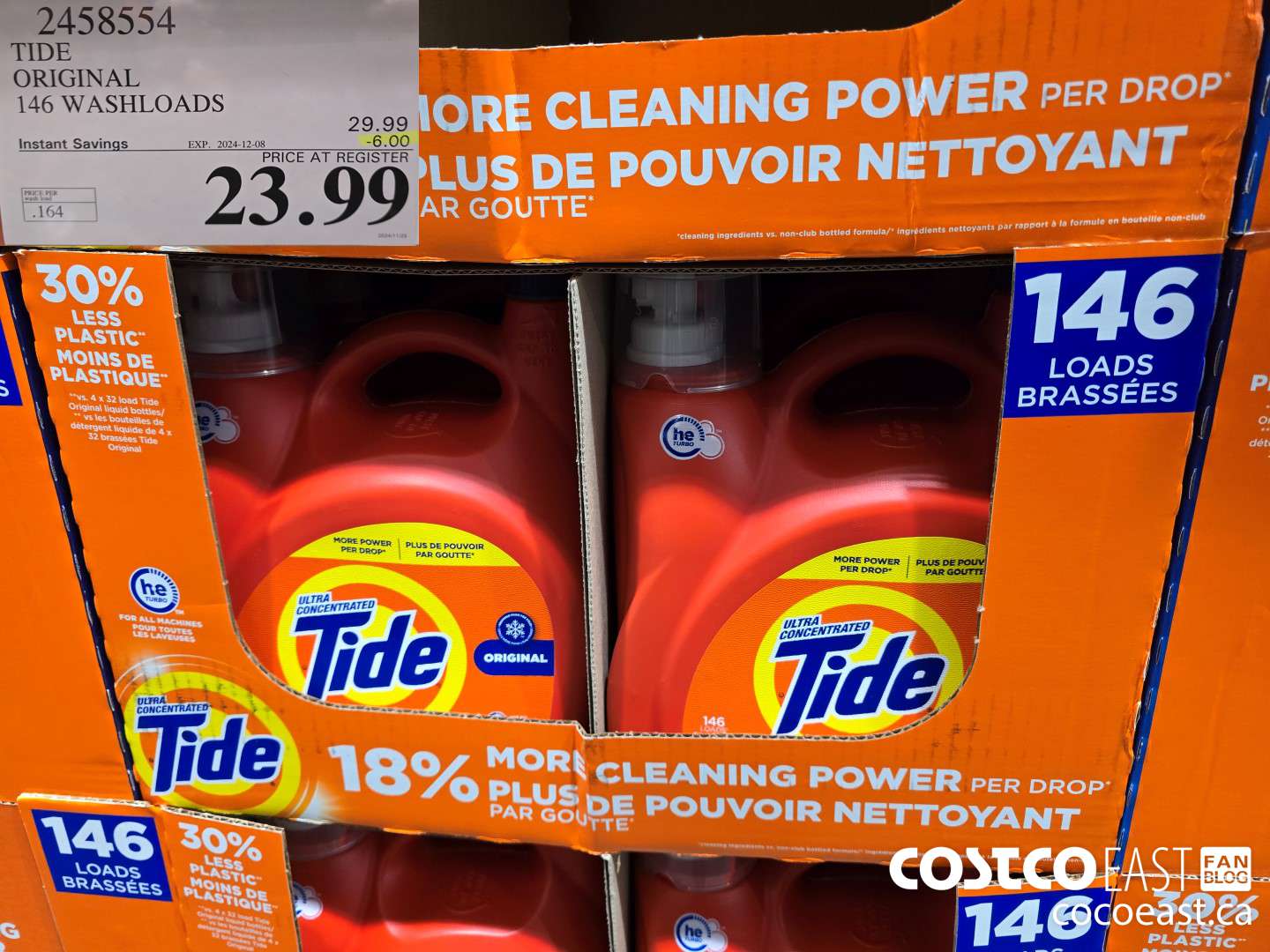2458554 TIDE ORIGINAL 146 WASHLOADS ($6.00 INSTANT SAVINGS EXPIRES ON 2024-12-08) $23.99