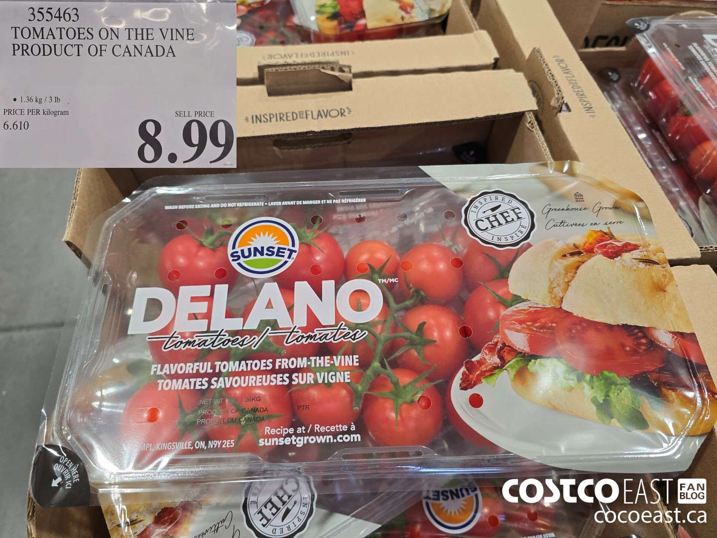 355463 TOMATOES ON THE VINE PRODUCT OF CANADA $8.99